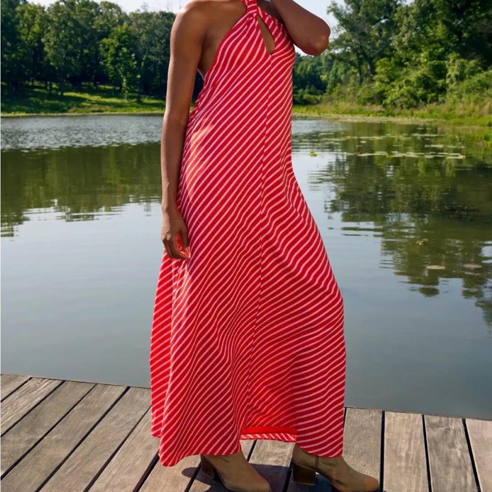 Red Striped Maxi Dress
